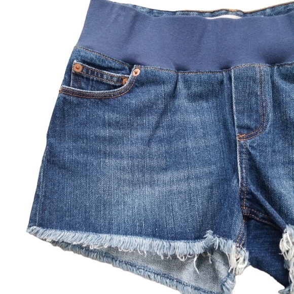 ASOS Maternity‎ Frayed Hem Jean Shorts Sz. 4 - Picture 2 of 8